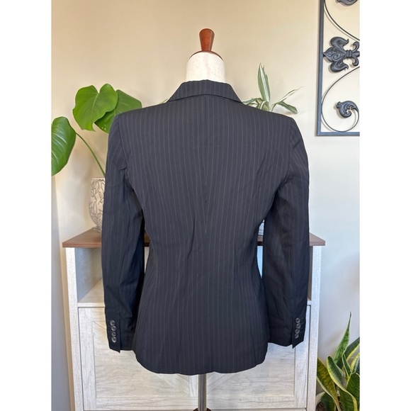 Piazza Sempione Juliette Pinstripe Blazer Navy Blue Size 44 - Picture 2 of 6